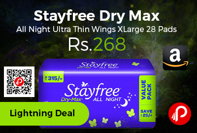 Stayfree Dry Max All Night Ultra Thin Wings XLarge 28 Pads