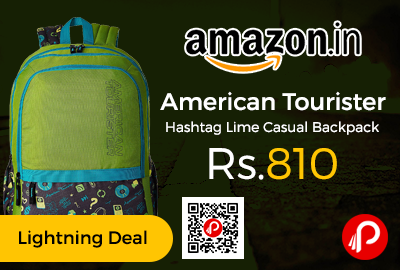 American Tourister Hashtag Lime Casual Backpack
