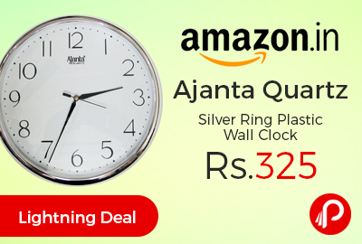 Ajanta Quartz Silver Ring Plastic Wall Clock