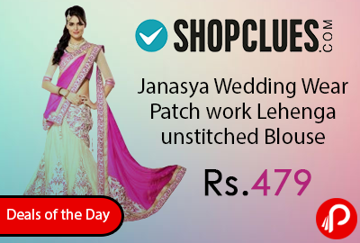 Janasya Wedding Wear Patch work Lehenga unstitched Blouse