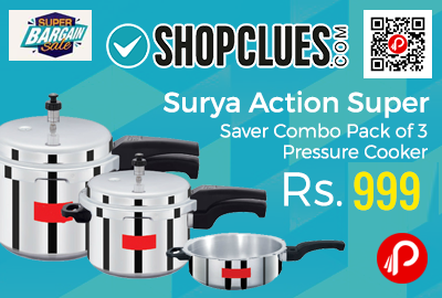 Surya Action Super Saver Combo Pack of 3 Pressure Cooker