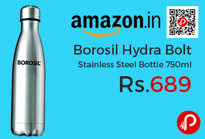 Borosil Hydra Bolt Stainless Steel Bottle 750ml