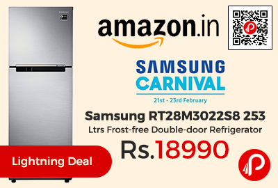 Samsung RT28M3022S8 253 Ltrs Frost-free Double-door Refrigerator at Rs.18990 Only - Amazon