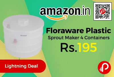 Floraware Plastic Sprout Maker 4 Containers at Rs.195 Only - Amazon