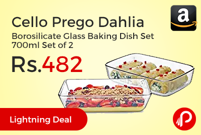 Cello Prego Dahlia Borosilicate Glass Baking Dish Set 700ml