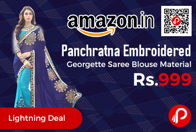 Panchratna Embroidered Georgette Saree Blouse Material