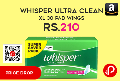 Whisper Ultra Clean XL 30 Pad Wings