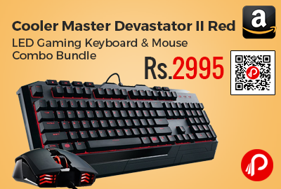 Cooler Master Devastator II Red LED Gaming Keyboard & Mouse Combo Bundle