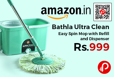 Bathla Ultra Clean Easy Spin Mop with Refill and Dispenser