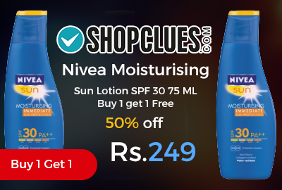 Nivea Moisturising Sun Lotion SPF 30 75 ML Buy 1 get 1 Free at Rs.249 Only - Shopclues