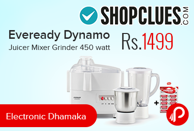 Eveready Dynamo Juicer Mixer Grinder 450 watt