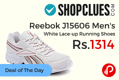 Reebok J15606 Men's White Lace-up Running Shoes
