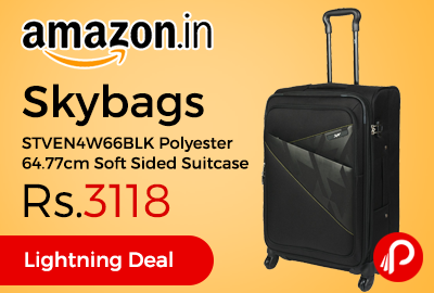 Skybags STVEN4W66BLK Polyester 64.77cm Soft Sided Suitcase