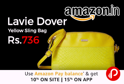 Lavie Dover Yellow Sling Bag at Rs.736 Only - Amazon