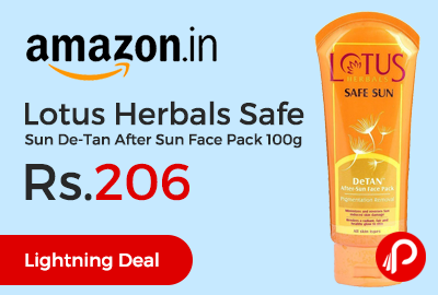 Lotus Herbals Safe Sun De-Tan After Sun Face Pack 100g
