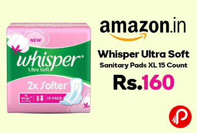 Whisper Ultra Soft Sanitary Pads XL 15 Count