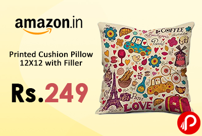 Printed Cushion Pillow 12X12 with Filler