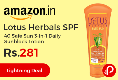 Lotus Herbals SPF 40 Safe Sun 3-In-1 Daily Sunblock Lotion