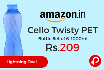 Cello Twisty PET Bottle Set of 6, 1000ml