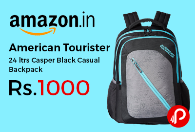 American Tourister 24 ltrs Casper Black Casual Backpack