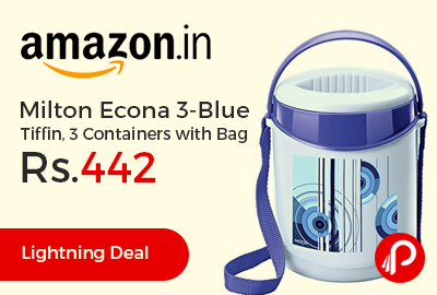 Milton Econa 3-Blue Tiffin, 3 Containers with Bag