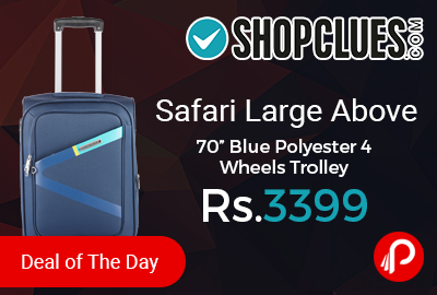 Safari Large Above 70” Blue Polyester 4 Wheels Trolley