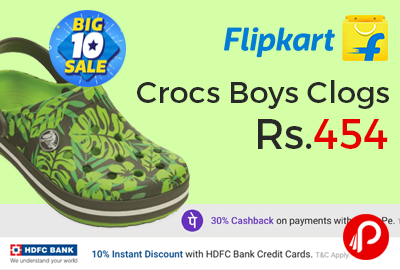 Crocs Boys Clogs at Rs.454 Only - Flipkart
