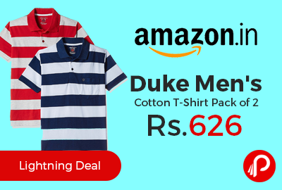 Duke Men's Cotton T-Shirt Pack of 2 at Rs.626 Only - Amazon