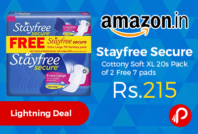 Stayfree Secure Cottony Soft XL 20s Pack of 2 Free 7 pads