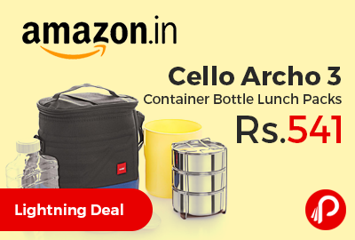 Cello Archo 3 Container Bottle Lunch Packs at Rs.541 Only - Amazon