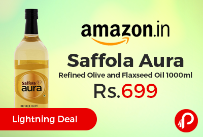 Saffola Aura Refined Olive and Flaxseed Oil 1000ml