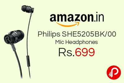 Philips SHE5205BK/00 Mic Headphones