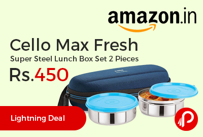 Cello Max Fresh Super Steel Lunch Box Set 2 Pieces