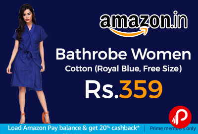 Bathrobe Women Cotton (Royal Blue, Free Size)