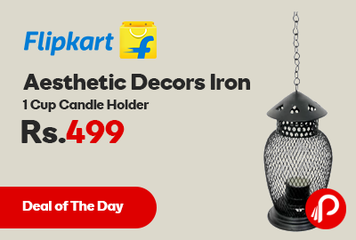 Aesthetic Decors Iron 1 Cup Candle Holder