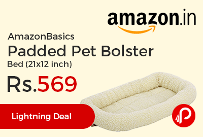 AmazonBasics Padded Pet Bolster Bed