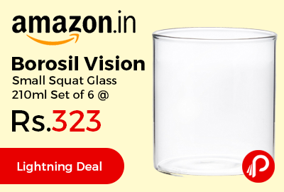 Borosil Vision Small Squat Glass 210ml Set of 6