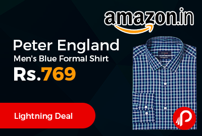 Peter England Men's Blue Formal Shirt
