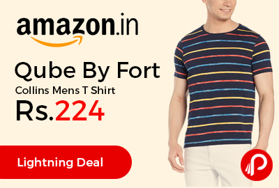 Qube By Fort Collins Mens T Shirt Just at Rs.224 Only - Amazon