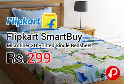 Flipkart SmartBuy Microfiber 3D Printed Single Bedsheet