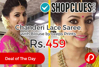 Chanderi Lace Saree with Blouse by Leeps