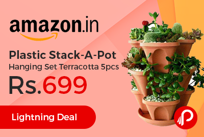 Plastic Stack-A-Pot Hanging Set Terracotta 5pcs