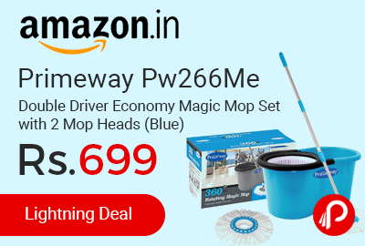 Primeway Pw266Me Double Driver Economy Magic Mop Set with 2 Mop Heads (Blue)
