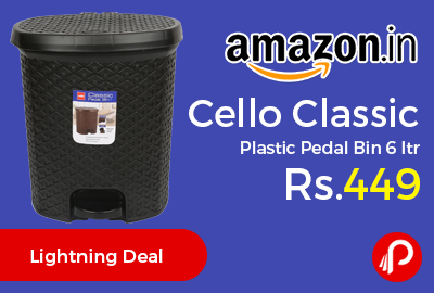 Cello Classic Plastic Pedal Bin 6 ltr