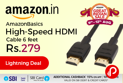 AmazonBasics High-Speed HDMI Cable 6 feet