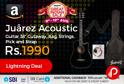 Juârez Acoustic Guitar 38” Cutaway, Bag, Strings, Pick