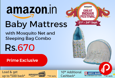 Baby Mattress with Mosquito Net and Sleeping Bag Combo