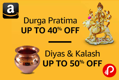 Durga Pratima and Diya & Kalash