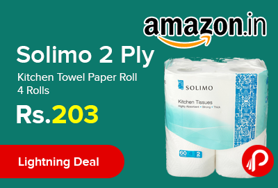Solimo 2 Ply Kitchen Towel Paper Roll 4 Rolls