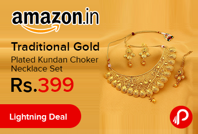 Traditional Gold Plated Kundan Choker Necklace Set
